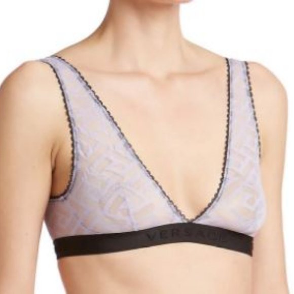 Versace  Greca Signature Print Tulle Bralette - Picture 12 of 12